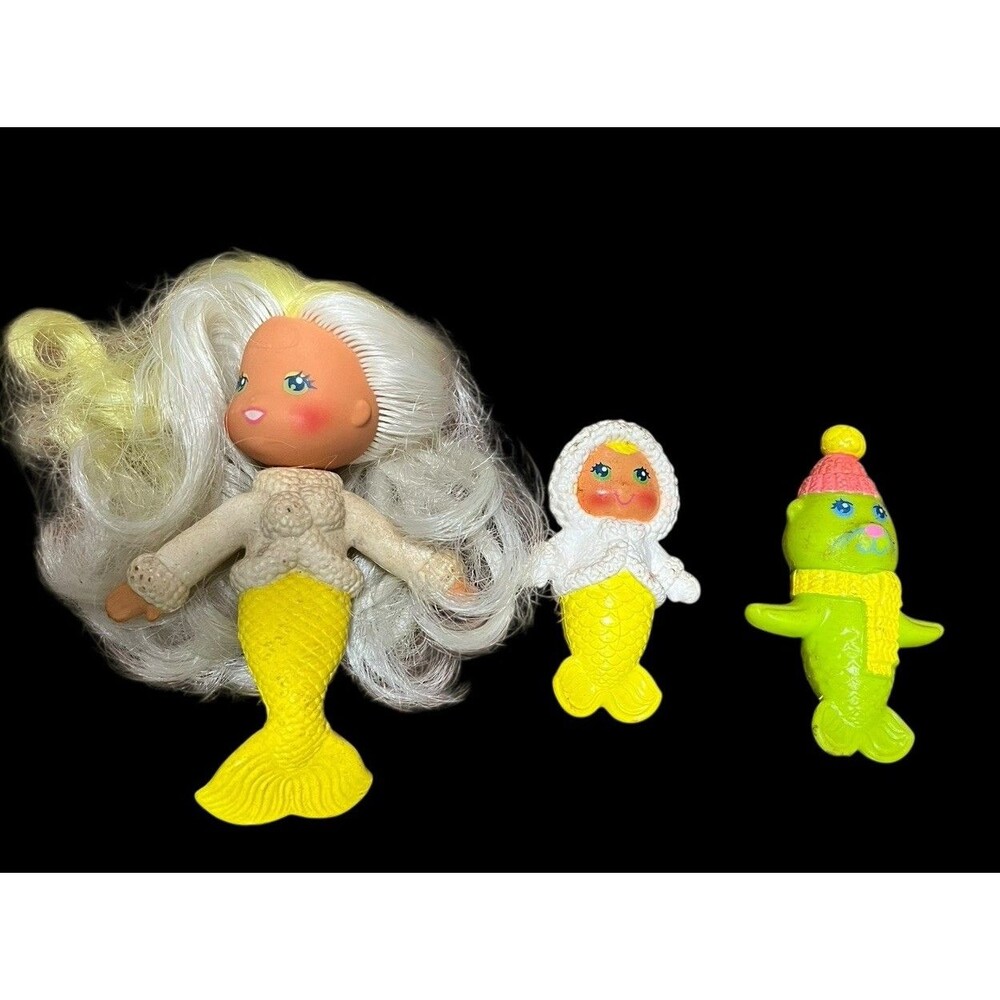 Vintage Kenner 1983 Sea Wees Icy-Gal Shelly, Baby Pearl & Pet Shivers Sea lion
